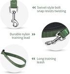 Hi Kiss Dog/Puppy Obedience Recall Training Agility Lead - 15ft 20ft 30ft 50ft 100ft Training Leash - Great for Training, Play, Camping, or Backyard(100ft,Black_Green)