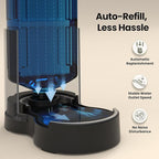 CZPET Dog Water Bowl Dispenser 5L, Wider Mouth Gravity Refilling (Black) | Automatic Cat Waterer with Removable Stainless Steel Bowl, Upgraded Brush, Easy Cleaning, Large Drinking Area for Multi-Pet
