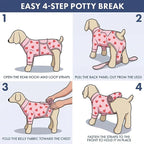Spark Paws Dog Surgery Recovery Suit – Dog Recovery Suit After Surgery, Anti-Lick Dog Onesie, Abdominal Wound Protector, Soft Cone Alternative for Spay Neuter Male Female Pet Recovery, Pink Hearts,3XL