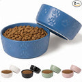 Ceramic Dog Bowl Set of 2 with Anti-Skid Base, 5.5"W x 2"H, 2 Cup Capacity | Thick Ceramic, Dishwasher Safe, Anti-Skid Rubber Base, 2 Cups per Bowl, Ceramic Food and Water Bowls Set of 2 for Small Dogs