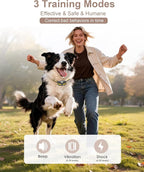 Dog Shock Collar with Remote Control for Small Medium Large Dogs, 3300FT Waterproof Rechargeable Dog Training Collar with 20 Adjustable Shock & Vibration Levels, Beep, LED Light & Safety Lock