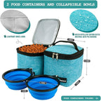 PetAmi Dog Travel Bag Backpack, 27L Airline Approved Pet Supplies Organizer with 2 Food Containers, 2 Collapsible Bowls & Poop Bag Dispenser, Weekend Road Trip Camping Dog Mom Gift, Teal Blue