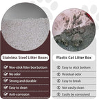 Stainless Steel Cat Litter Box 19.5"x13.6"x6" | For Adult Cats or Kitty/Kitten, Rust-Proof, High Side, Non Stick, No Smell, Easy to Clean