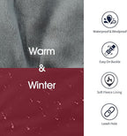 IECOii Dog Coat for Large Dogs, Reflective & Adjustable Turtleneck Jacket with Buckle, Thermal Fleece Lined Dog Snowsuit for Cold Weather - Soft Dogs Winter Coat Windproof Warm Vest, Burgundy, L