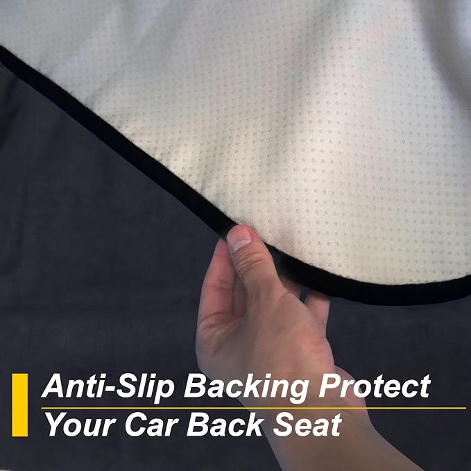 Back Seat Cover for Car Trucks Van SUV,Waterproof Rear Bench Towel Seat Covers for Dogs and Kids,Automotive Backseat Protector (Black)