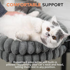 CHEERPALS Cloud Cat Bed Desk Mounted Hammock for Indoor Cats Perch Foldable | Reversible Mesh Warm Plush Mat, 90° Space Saving, Machine Washable Support Pet Bed for Kitty and Puppy(Grey, Large)