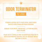 Nature's Specialties Odor Terminator Dog Spray for Pets, Natural Choice for Professional Groomers, Eliminates Bad Odors, Made in USA, 16 oz
