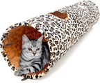 PAWZ Road XL Collapsible Cat Tunnel for Fat Cats & Rabbits - 51"x12" Extra Wide Pet Play Tunnel with 12-Inch Diameter for Large Cats, Small Dogs