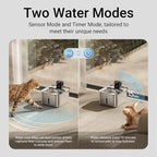 DownyPaws Cat Water Fountain Stainless Steel Wireless, Metal & 6 Filters | Cordless Battery Operated Pet Water Automatic Fountain, 101 Oz/3L Water Fountain for Cats Drinking with Motion Sensor