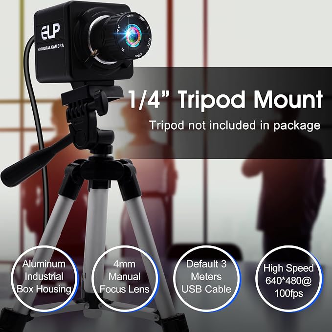 ELP USB Camera Manual Zoom 4mm Lens Prototype Camera 2Megapixel 1080p Webcam Cmos OV2710 Webcamera High fps 100fps Web Cam Security Surveillance Dog Pet Baby Video Monitoring USB Cameras for Most OS