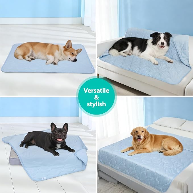 Cooling Blanket for Dogs - Q-MAX>0.4 Waterproof Pet Throw Blanket Bed Cover, Non-Slip Dog Blankets for Couch Protector, Washable Furniture Cover for Summer, Blue,30x40