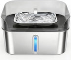 No Spill Dog Water Fountain Stainless Steel, Large 8L/2.1Gal Ultra Quiet | Pet Water Fountain for Cats Dogs Indoor, Automatic Dog Water Bowl Dispenser