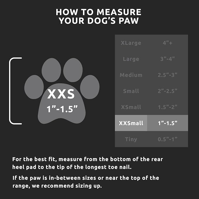 PawZ Rubber Dog Boots for Small Paws - All-Weather Waterproof Dog Shoes, Anti-Slip Traction for Rain, Snow, Mud & Hot Pavement - Pull-On Dog Booties, Black - XX-Small (1"-1.5") - Pack of 24