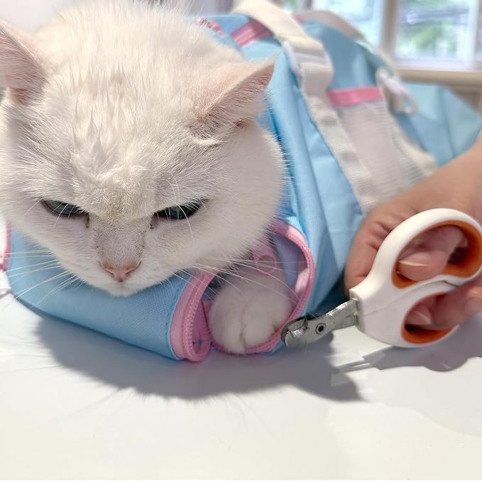 Cinf Cat Restraint Grooming Bag, Anti-Scratch Tool for Nail Trimming | Safe grooming restraint bag controls cat movement for bathing, nail trimming, injections and veterinary examinations