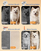 Vacuum Dog Brush for Shedding, 4-in-1 Self-Cleaning Slicker & Undercoat Rake, Deshedding Grooming Tool, Anti-Static, Massage & Combing All In One! | 4-in-1 Grooming, Traps Loose Hair, Self-Cleaning, Slicker Brush, Low Noise, Dogs & Cats, Short & Medium...