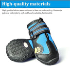 CovertSafe& Dog Boots for Dogs Non-Slip, Waterproof Dog Booties for Outdoor, Dog Shoes for Medium to Large Dogs 4Pcs with Rugged Sole Black-Blue
