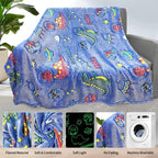 Personalized Dinosaur Blanket for Boys - Glow in The Dark, Soft Fleece Throw for Kids, Toddlers - Birthday Gift, 30"x 40" - Image 4