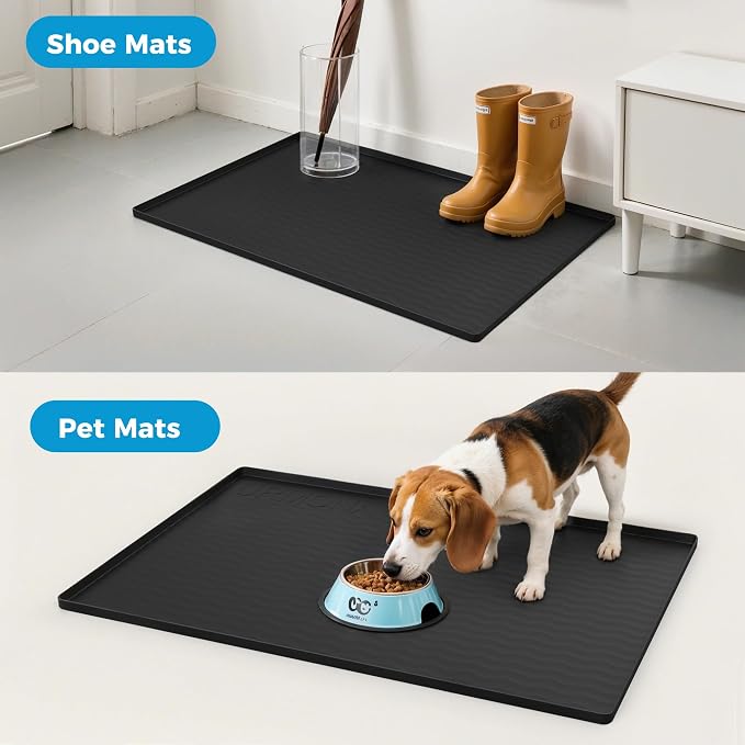 URMONA 34'' x 19'' Waterproof Silicone Under Sink Mat Cabinet and Counter Protector, Shelf Liner for Kitchen and Bathroom, Storage and Organizers, Litter Mat, Pet Cat Puppy Essentials(Brown)