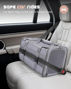 MIDOG Cat Carrier Soft for Small-Medium Cats Up to 15lbs, Airline Approved | Expandable Square Design,Comfort & Breathable Window,Equipped with anti-slip lock zippers and an internal safety leash