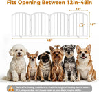 SNUOWU 16 Inch Full Metal Freestanding Short Dog Gate for Small Dogs, Foldable 4-Panel Pet Barrier, Expands Up to 48" Wide, Indoor Safety Fence for Doorway, Home & Stairs, White