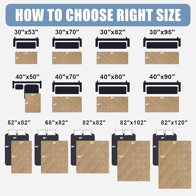 Smiry Waterproof Dog Bed Cover, Reversible Pet Blanket for Sofa Couch | Soft Washable Dog Blanket, Leakproof Couch Cover for Dogs Cats & Furniture Protection, 30x82, Camel/Beige