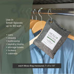 Moso Natural Air Purifying Bag 200g (5 Pack) Charcoal Odor Absorber, Car Odor Eliminator & Closet Deodorizer for Home & Pet, Lasts 2 Years, Unscented Bamboo Charcoal Bags, HGTV Editors' Pick