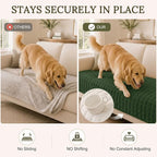 Smiry Velvet Couch Cover for Dogs, Non Slip Soft Sofa Protector for Pets | Washable Sofa Cover for Cats, Furniture Protector Against Pet Hair, Scratches, Fits Sectional Sofa(Dark Green, 36"x94.5")