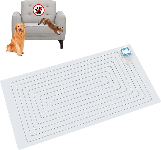 SEERWAY Scat Pet Shock Mat for Dog & Cat: 3 Training Modes 30x16 Inches | Keep dogs & cats off couch, bed, counter top Indoor, Build No-Pet boundary, Easy to clean, use and store, Battery operated