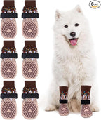 EXPAWLORER 6PCS Anti-Slip Dog Socks to Prevent Licking Paws,Dog Shoes for Hot Pavement,Best Paw Protector Traction Control on Hardwood Floor,Dog Booties for Puppy Small Medium Large Senior Dogs