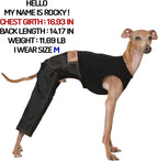 D Doggy Star Italian Greyhound Clothes Sleeveless Jeans Onesie Outfit Whippet for Dog Coat (3XL,Black Jean)