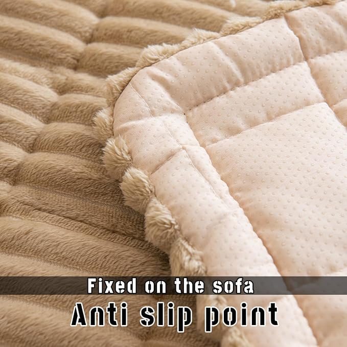 Mitid Sofa Cover Fuzzy Couch Cover for Pet, Couch Covers for Dogs Pets Mat | Washable Non-Slip Sofa Slipcover Cushion Protector Pets Friendly Mat, Dog Couch Cover, Square Couch Covers for Dogs Non Skid