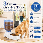 Automatic Dog Feeders - 3 Gallon Capacity Gravity Food Dispenser for Large Dogs and Cats