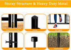 Getlay Animal Barrier Fence, 40 in(H)×27 in(L) 14 Panels Total 31 Ft(L), Garden Fence with Gate, Flower Bed Fencing, Black Metal Decorative Garden Fencing, Fence for Dogs Outside