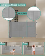 Miumoon 71 inch Reinforced Retractable Baby Gates 42 inch Tall | Retractable Dog Gate with No Crawl Through Reinforced Strip, 6 FT Retractable Gate for Stairs,Doorways,Hallway,Indoor/Outdoor