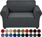 Joccun Stretch Chair Couch Cover,1-Piece Sofa Slipcover Spandex Jacquard Fabric Sofa Covers with Elastic Bottom,Washable Furniture Protector for Dogs,Cats,Kids(Armchair,Charcoal)
