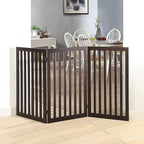 unipaws 36”H Free Standing Pet Gate for Dog Cat, 60”Wide Wooden Dog Gates | Foldable Pet Fence for Doorway, Stairs, Step, Expandable Doggy Barrier, Indoor Use