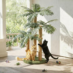 LEMONDA 31.5Inch Cat Scratching Post | Cat Scratcher Tree, Cat Scratching Posts,3 Scratching Poles,2 Interactive Dangling Balls, For Indoor Kitten & Adult Cats