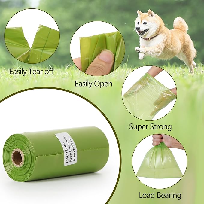 Dog Poop Bags Rolls: Large Leak Proof Hands Stay Clean Easy Tear 300 Count | Poop Bags for Dogs - Extra Thick Odor Control Waste Bags 13x9 in for Daily Dog Walking and Outdoor Cleanup (Multicolor)