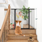 keny 36" Extra Tall Baby Gate for Doorways, Fits 29.7" to 46" Openings | Auto Close Pressured Mounted Dog Gate for Stairs, No Drilling Easy Install Pet Gate, Black
