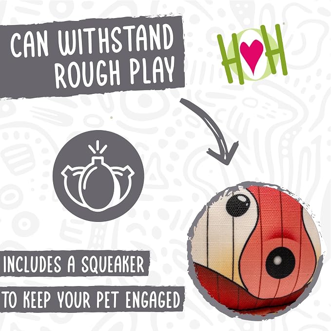 HuggleHounds HuggleTuff Plush Dog Toys - Dog Stuffed Animal Toy, Puppy Toys, Squeaky Dog Toy for Small & Medium Dogs, Durable Plush to Keep Them Busy - Puffies Woodland Friends (3 Count)