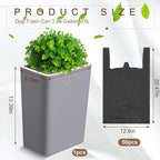 Jingmore Dog Poop Trash Can Outside 3.96 Gal/15 L Plant Styled Dog Waste Trash Can with Lid 50 Waste Bags Outdoor Indoor Poop Container Slim Garbage Bin for Yard Garden Pet (Gray)