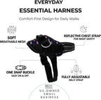 ShawnCo Essential Dog Harness, No-Pull Pet Vest with 3 Leash Clips, No Choke, Reflective, Adjustable and Padded, for Easy Walking and Training for Small, Medium and Large Dogs (USA Flag,M)