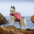 Kuoser Reflective Dog Life Jacket, Dog Life Vest for Swimming Boating | Adjustable Pet Lifejackets, High Flotation Doggie Swimsuit with Rescue Handle for Small Medium Large Dogs