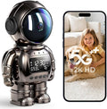 GBIUT Robot Alarm Clock Camera, 2K HD 5G/2.4Ghz WiFi Pet Robot Camera, Human Detection, Night Vision, Two-Way Talk & Motion Alert, Temp Humidity Display, Space Gift for Kids