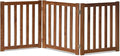 LZRS Wooden Free Standing Dog Gate 60" W x 24" H, Foldable Solid Hardwood Pet Safety Fence for House Doorways, Stairs, Hallways, Step-Over Pet Barrier, No Drill Easy Setup, Oak