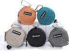 Dog Poop Bag Holder for Leashes- Dog Treat Pouch with Waterproof Zipper,Puppy Training Small Bag with Carabiner & Bungee Toggle,Two Pockets for Dry or Wet Treats-Pet Travel Walking Essentials (Orange)