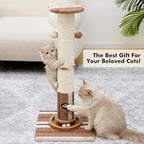 Woochpet Cat Scratching Post,Heavy Duty Green Sisal Scratcher with Cat Toys | Protect Furniture,Modern Boho Cat Post,For Indoor Large Cats,Cat Ball Track