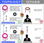 TOPKNOT Dog Tie Out Cable and Stake,(up to 200lbs) 20FT Heavy Duty Cable,360°Swivel Run Anchor- No Tangle,Dog Runner for Yard,Ideal for Outdoor Camping