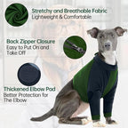Lelepet Dog Recovery Sleeve for Wounds Front Legs, Stop Licking Dog Shirt | Elbow Protector for Leg Injuries Shoulder Wounds After Surgery Male Female,Zippered Long-Sleeved Shirt Cone Alternative S-3XL