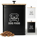 Metal Dog Food Container 5-7lb, 25 Cup w/ Airtight Bamboo Lid, Metal Handle | Pet Jar For Dogs up to 50lbs, Airtight Bamboo Lid, Sturdy Comfortable Metal Handle, Powder Coated Iron, Kibble Storage Bin